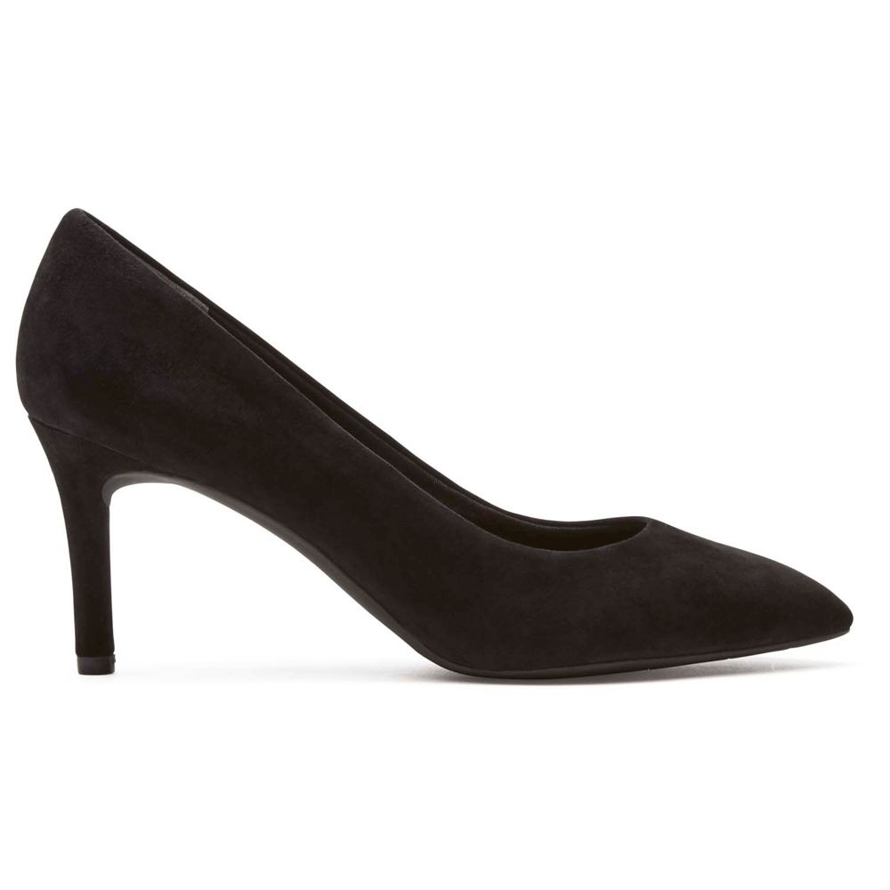 Rockport Total Motion 75Mm Pointed Toe Heel - Womens Pumps - Black - NZ (OFE-589243)